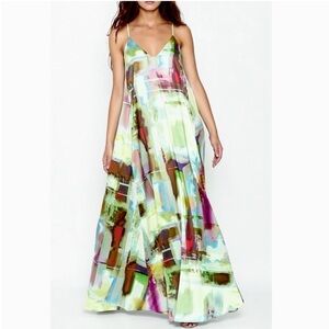 Nicole Miller Colorful Abstract Maxi Dress